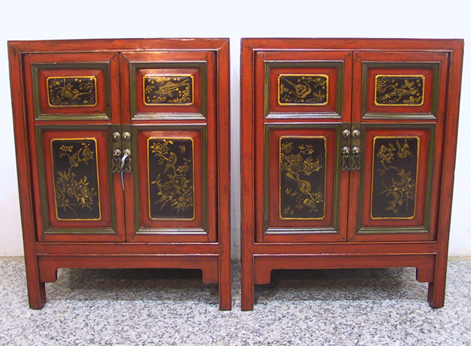  03 Antique guilded 2door bedside Cabinet